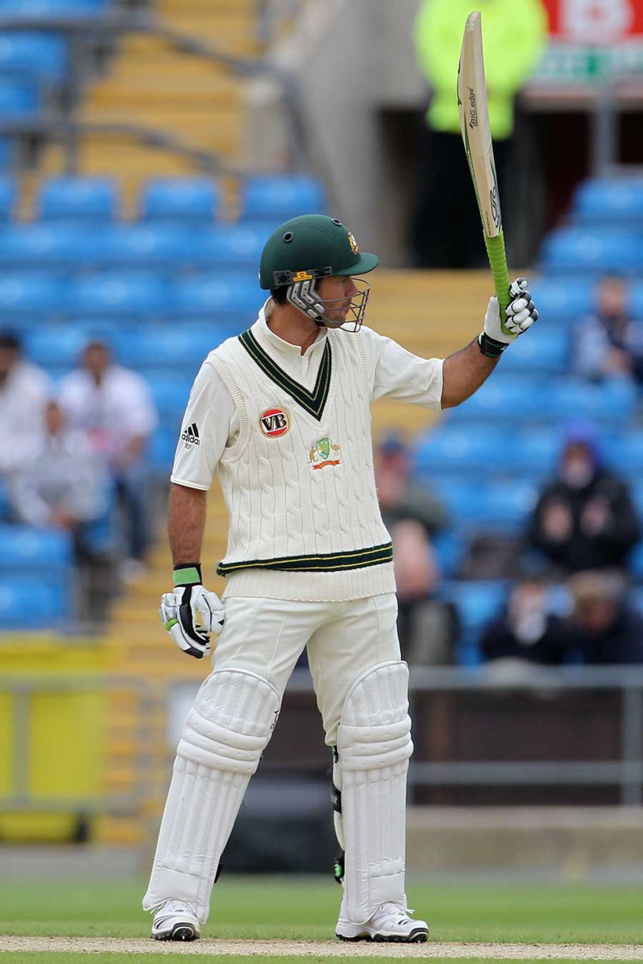 Ricky Ponting acknowledges the applause for his fighting half-century on the second day at Headingley, Pakistan v Australia, 2nd Test, Headingley, July 22, 2010