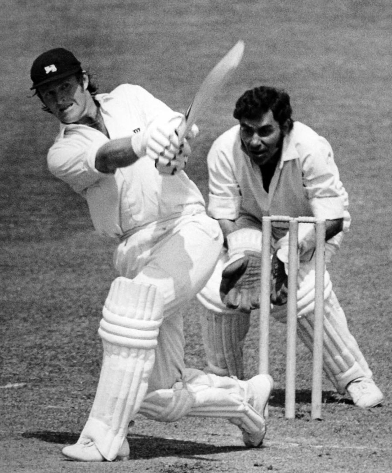 Dennis Amiss crashes the ball towards midwicket, England v India, World Cup, June 7, 1975