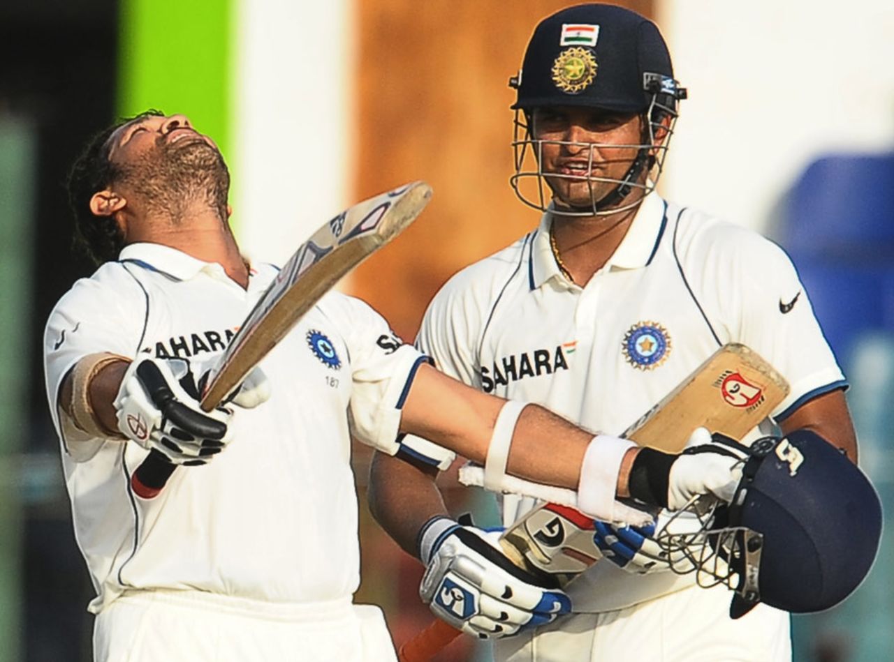 Suresh Raina watches Sachin Tendulkar savour yet another Test hundred, Sri Lanka v India, 2nd Test, SSC, 3rd day, July 28, 2010