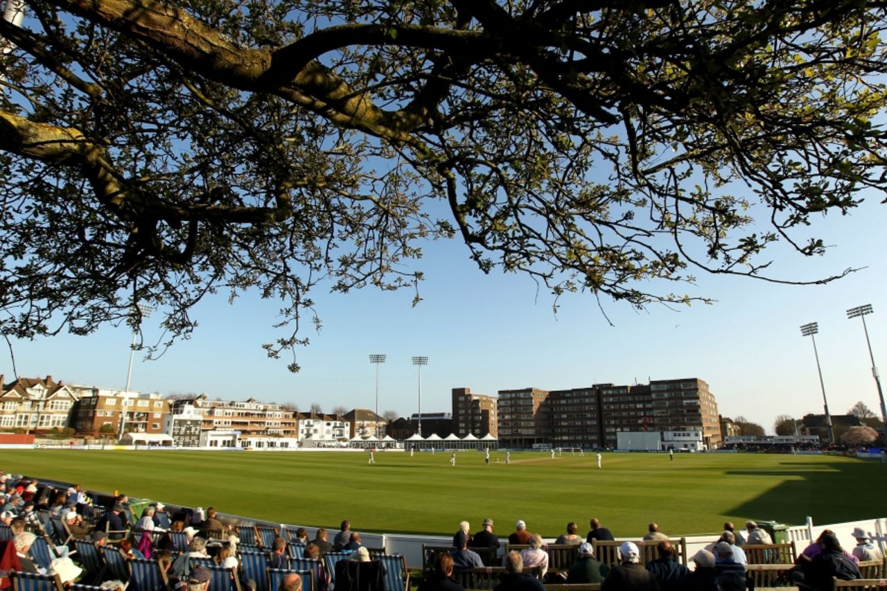 A general view of the playing area at the County Ground in Hove, April 17, 2010