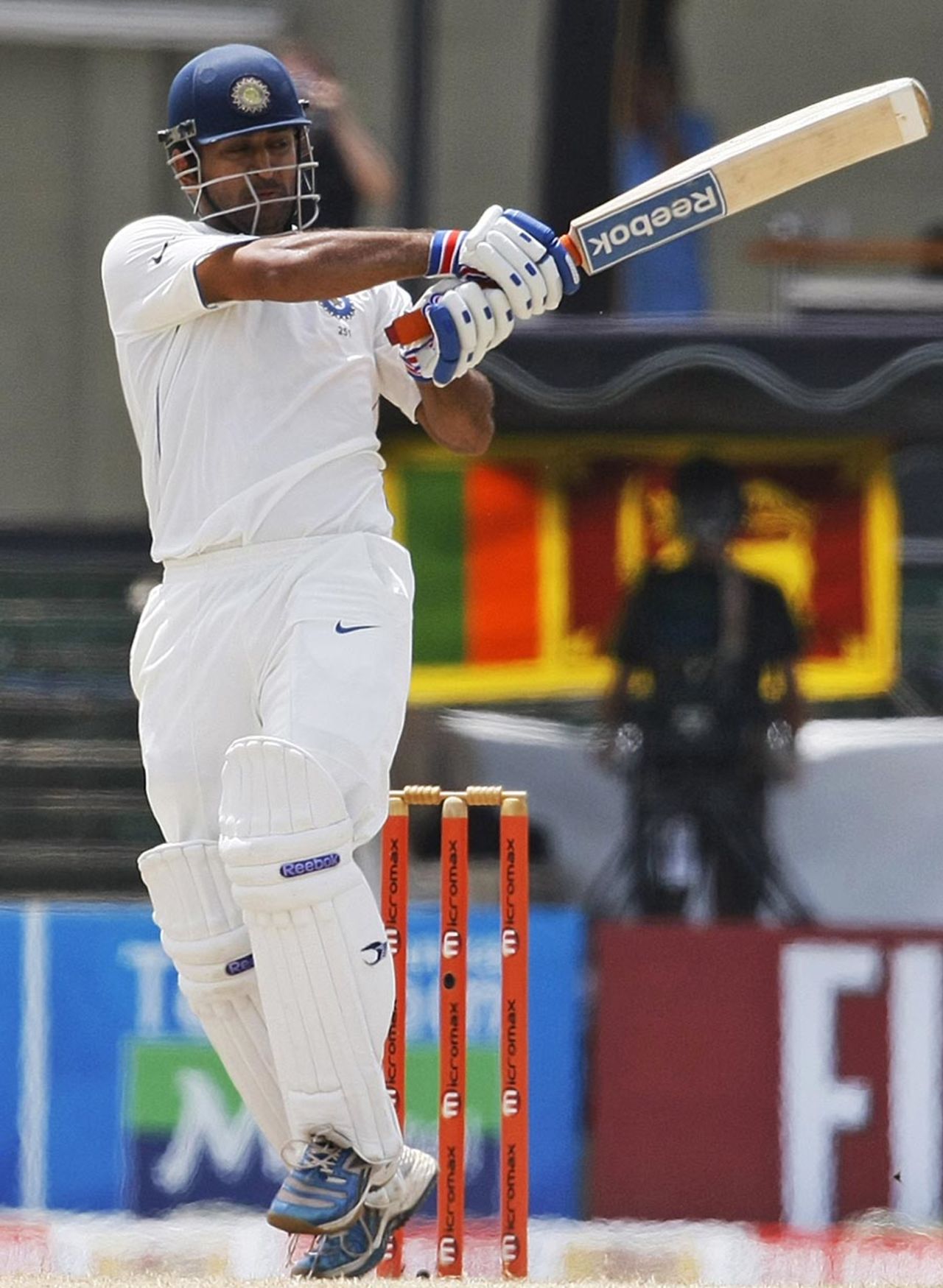 MS Dhoni plays the pull, Sri Lanka v India, 2nd Test, SSC, 4th day, July 29, 2010