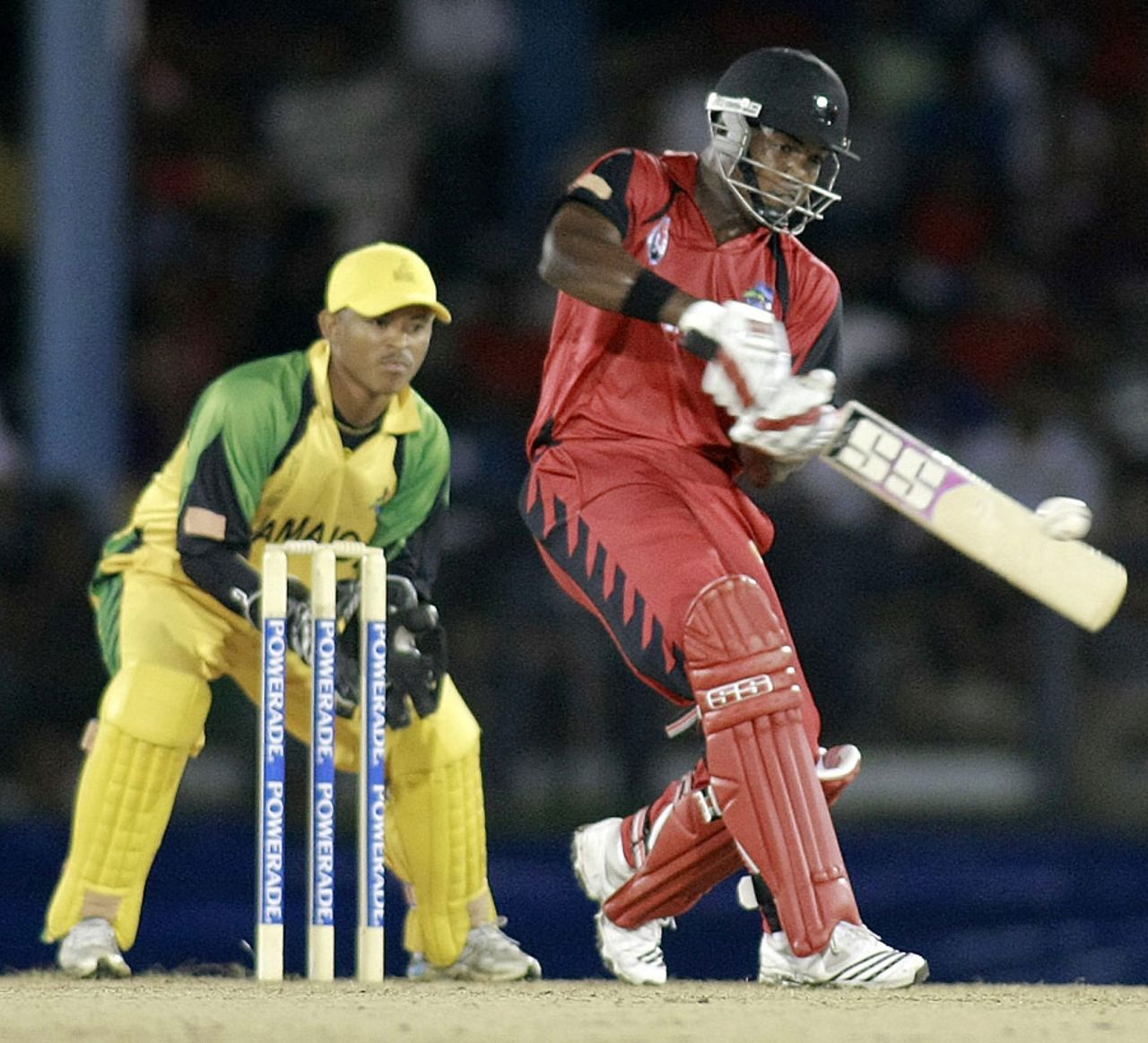 Darren Bravo goes for the big hit, Jamaica v Trinidad & Tobago, Caribbean T20, July 28, 2010