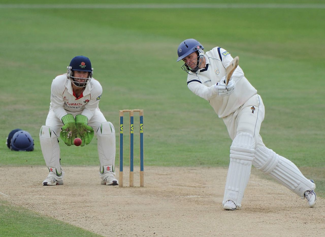 Dominic Cork extended Hampshire's first-innings lead with an unbeaten half-century, Hampshire v Lancashire, County Championship, Division One, Rose Bowl, July 31, 2010