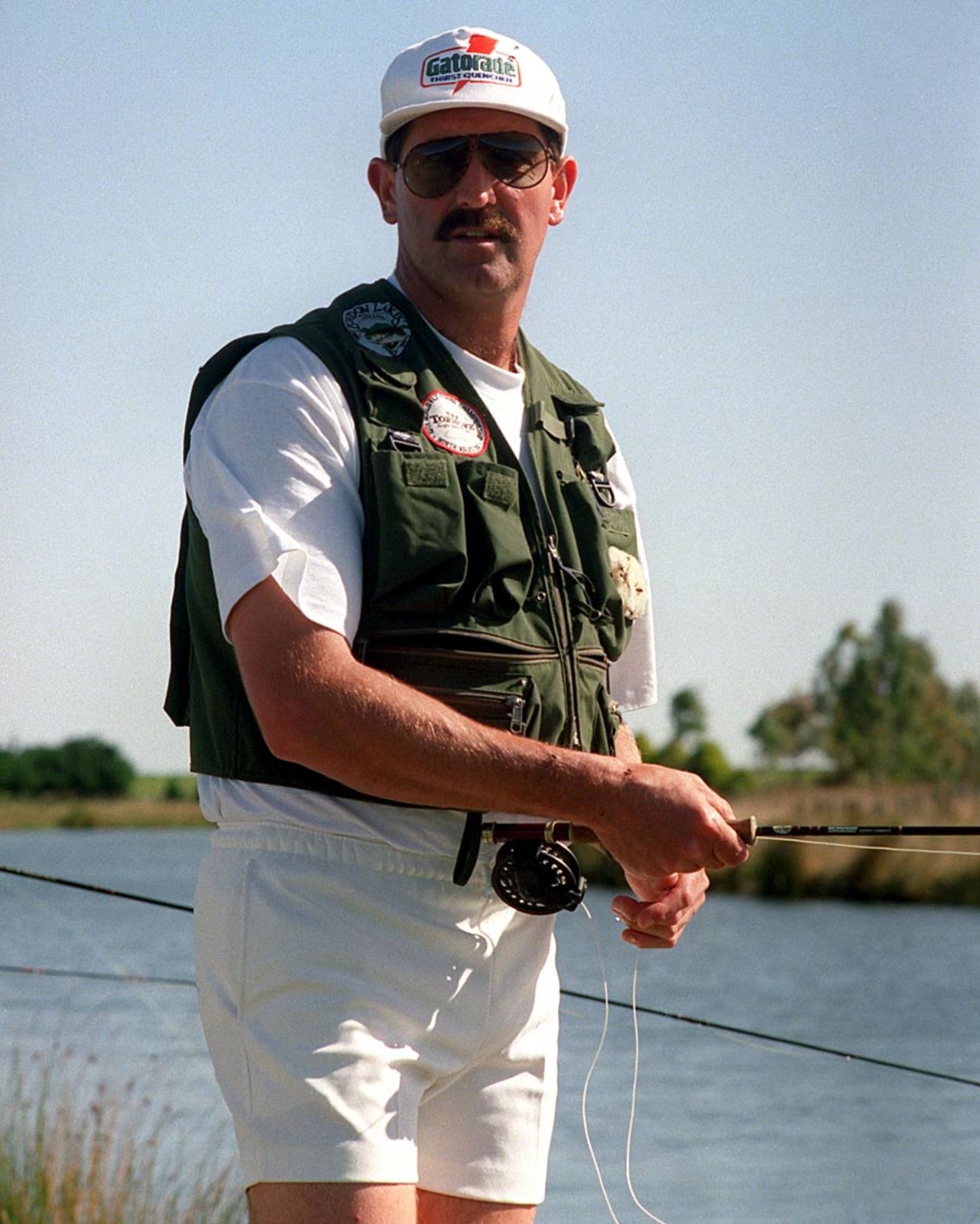 Graham Gooch goes fishing, England v Sri Lanka, World Cup, Ballarat, March 9, 1992