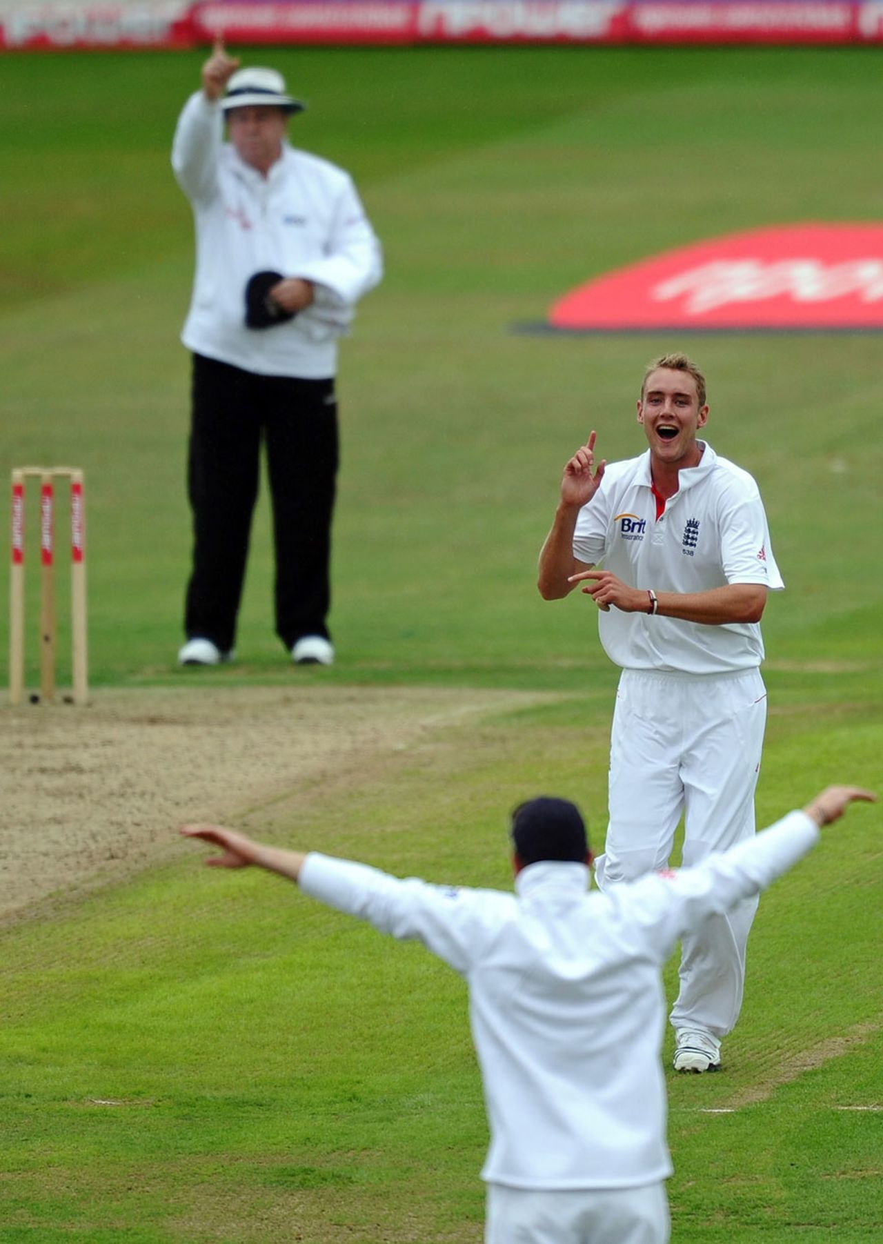 Stuart Broad is thrilled to have Azhar Ali lbw, England v Pakistan, 2nd Test, Edgbaston, August 6, 2010