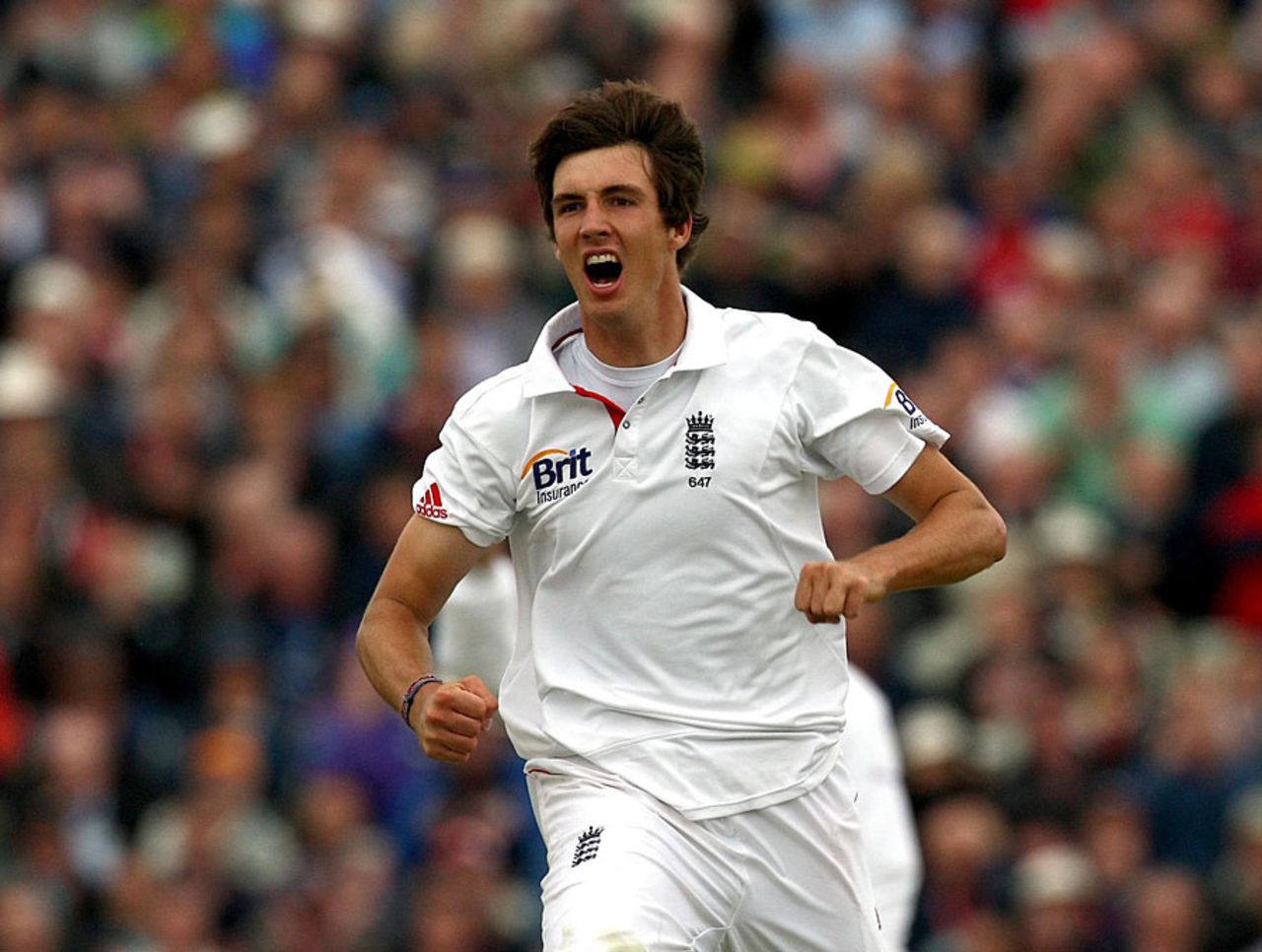 Steven Finn picked up his second when he removed Umar Akmal, England v Pakistan, 2nd Test, Edgbaston, August 6, 2010