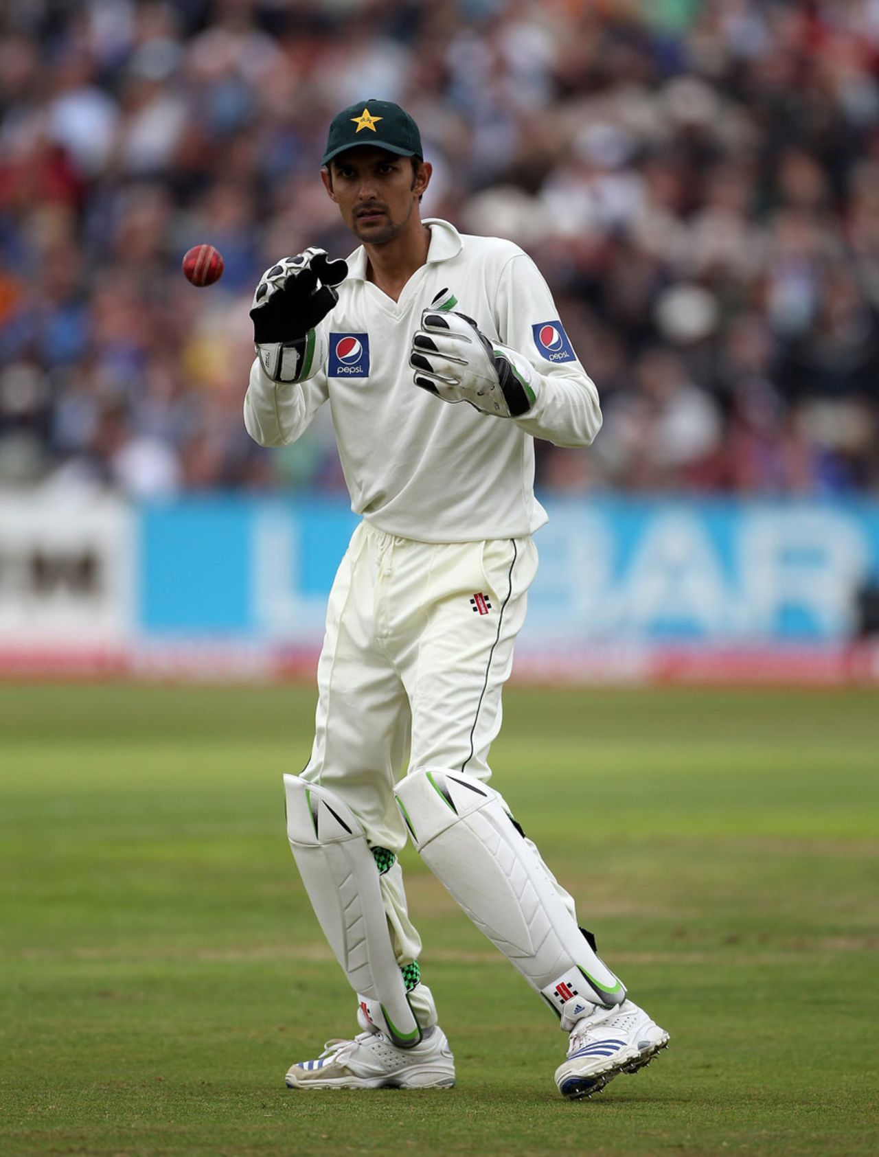 Zulqarnain Haider enjoyed his first taste of Test cricket behind the stumps, England v Pakistan, 2nd Test, Edgbaston, August 6, 2010
