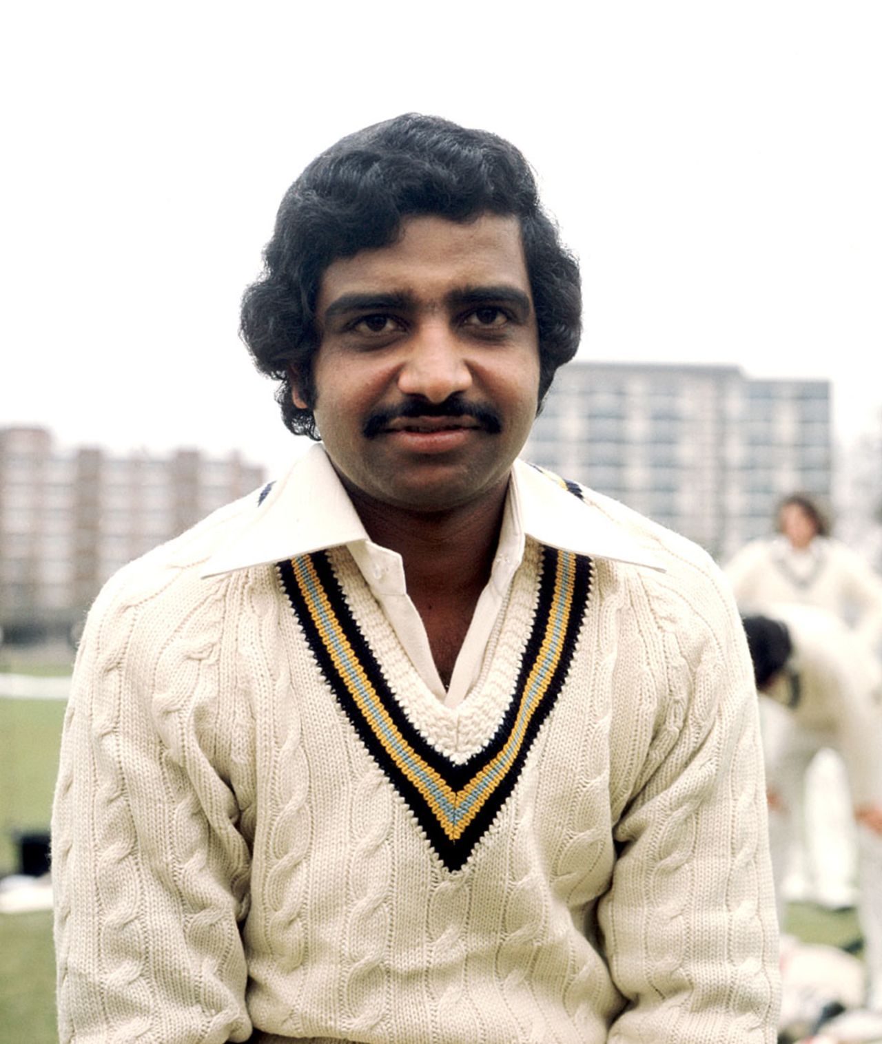 Gundappa Viswanath poses for a photo during nets, Eastbourne, April 20, 1974