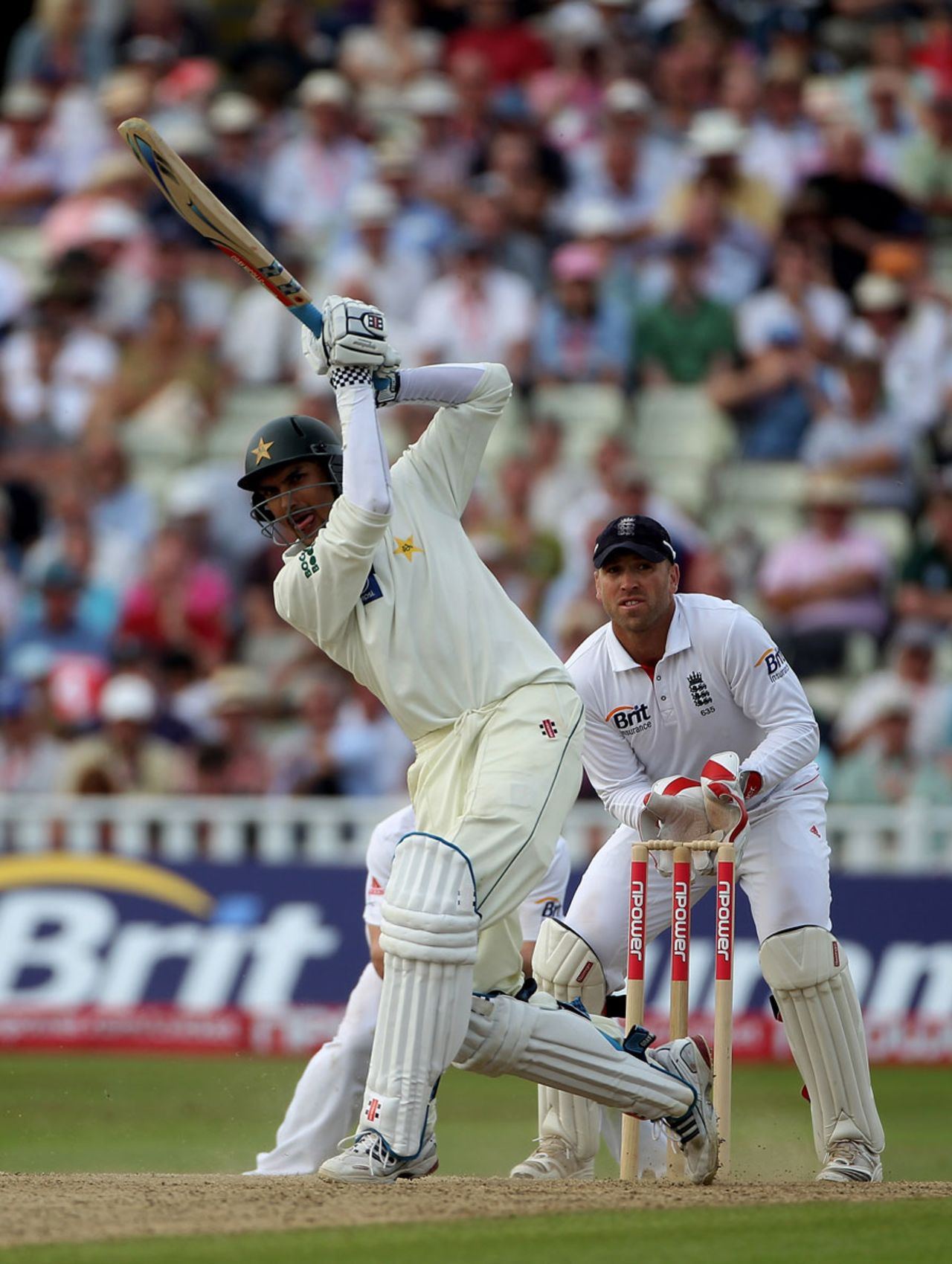 Zulqarnain Haider drives down the ground, England v Pakistan, 2nd Test, Edgbaston, August 8, 2010