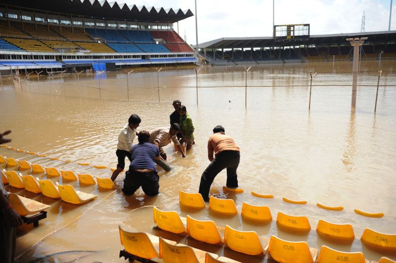 Motera is under water after two days of heavy rain, Ahmedabad, August 9, 2010