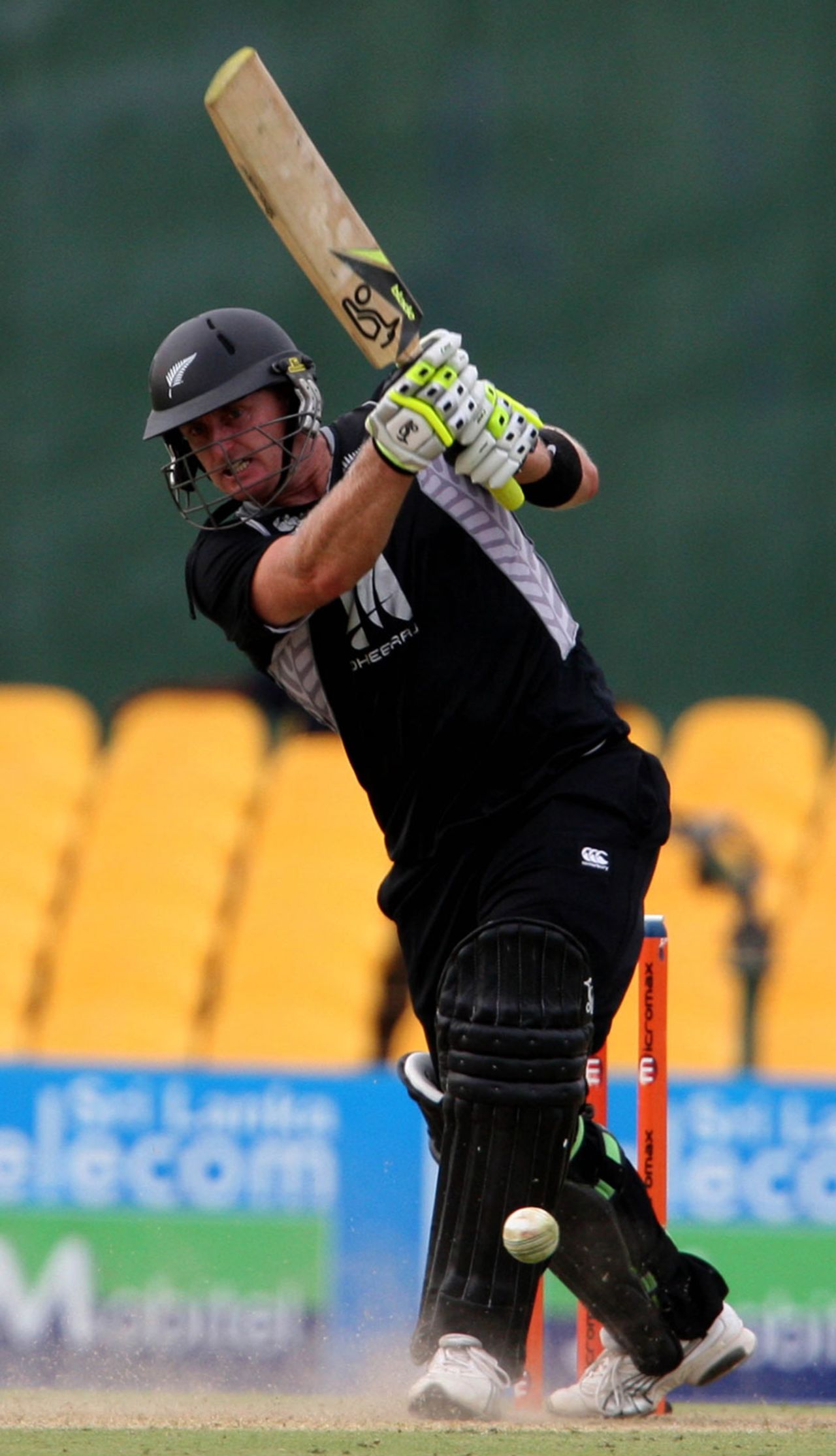 Scott Styris plays a drive, India v New Zealand, tri-series, 1st ODI, August 10, 2010