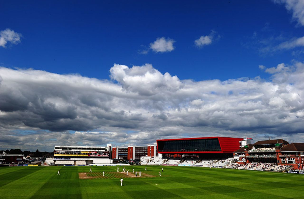 Blue skies greeted the second day of Lancashire's match against Durham at Old Trafford, Lancashire v Durham, County Championship, Division One, Old Trafford, August 10, 2010