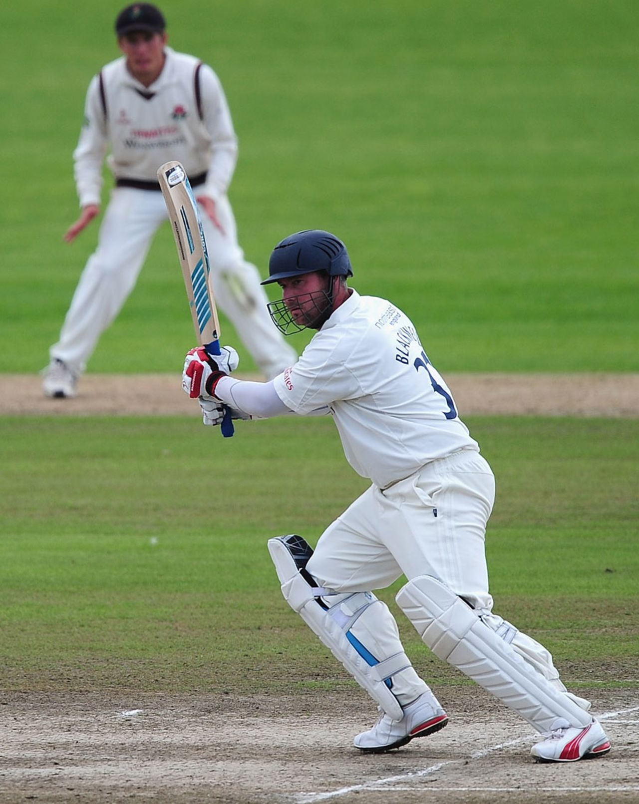 Ian Blackwell followed up his five-wicket haul with 65 from 67 balls, Lancashire v Durham, County Championship, Division One, Old Trafford, August 10, 2010