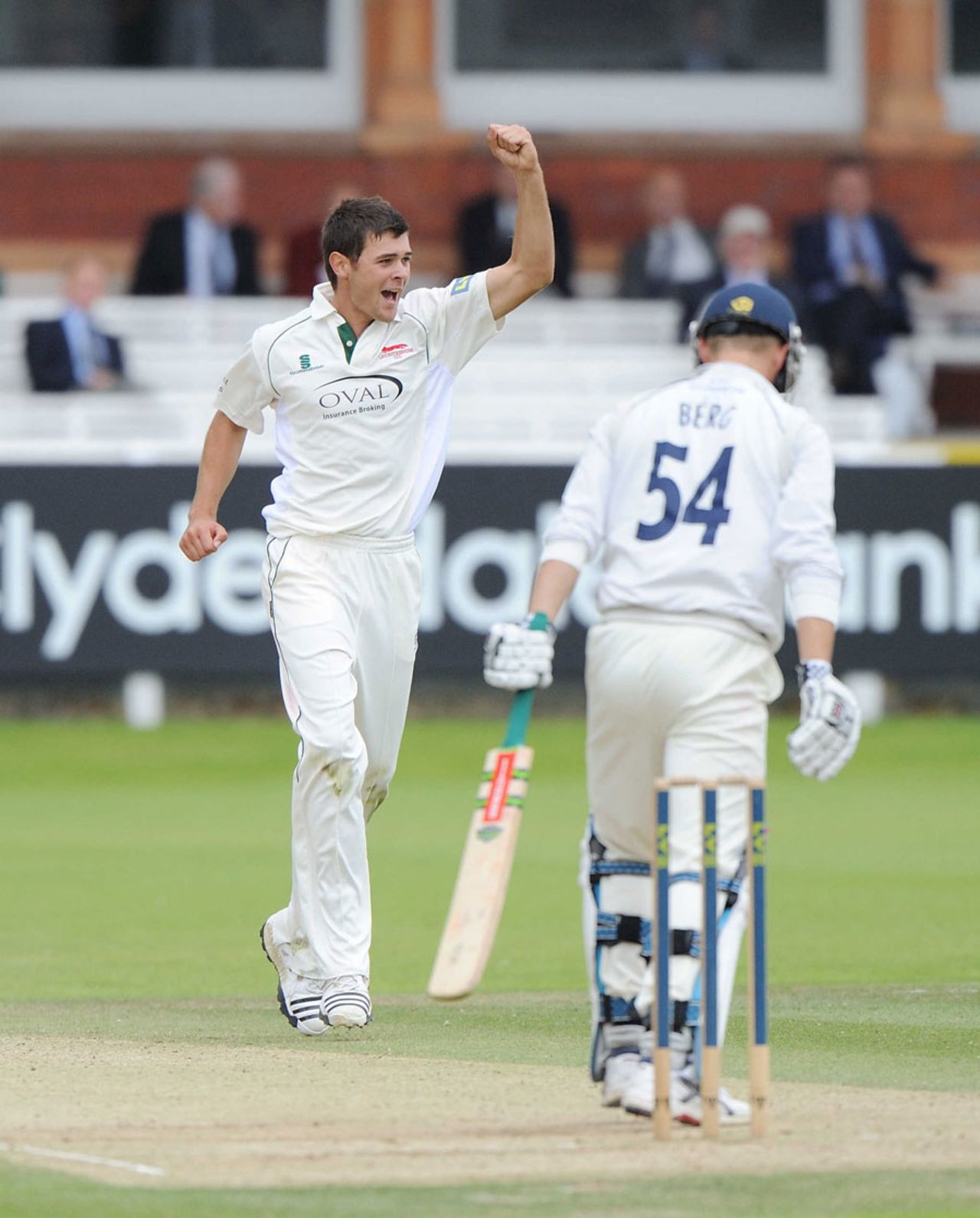 Nathan Buck claimed the wicket of Gareth Berg on the final day at Lord's, Middlesex v Leicestershire, County Championship, 4th day, August 12, 2010