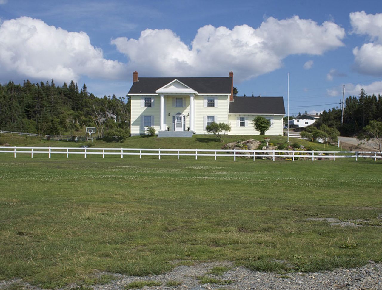 A view of the cricket ground in the harbour town of Twillingate, Newfoundland