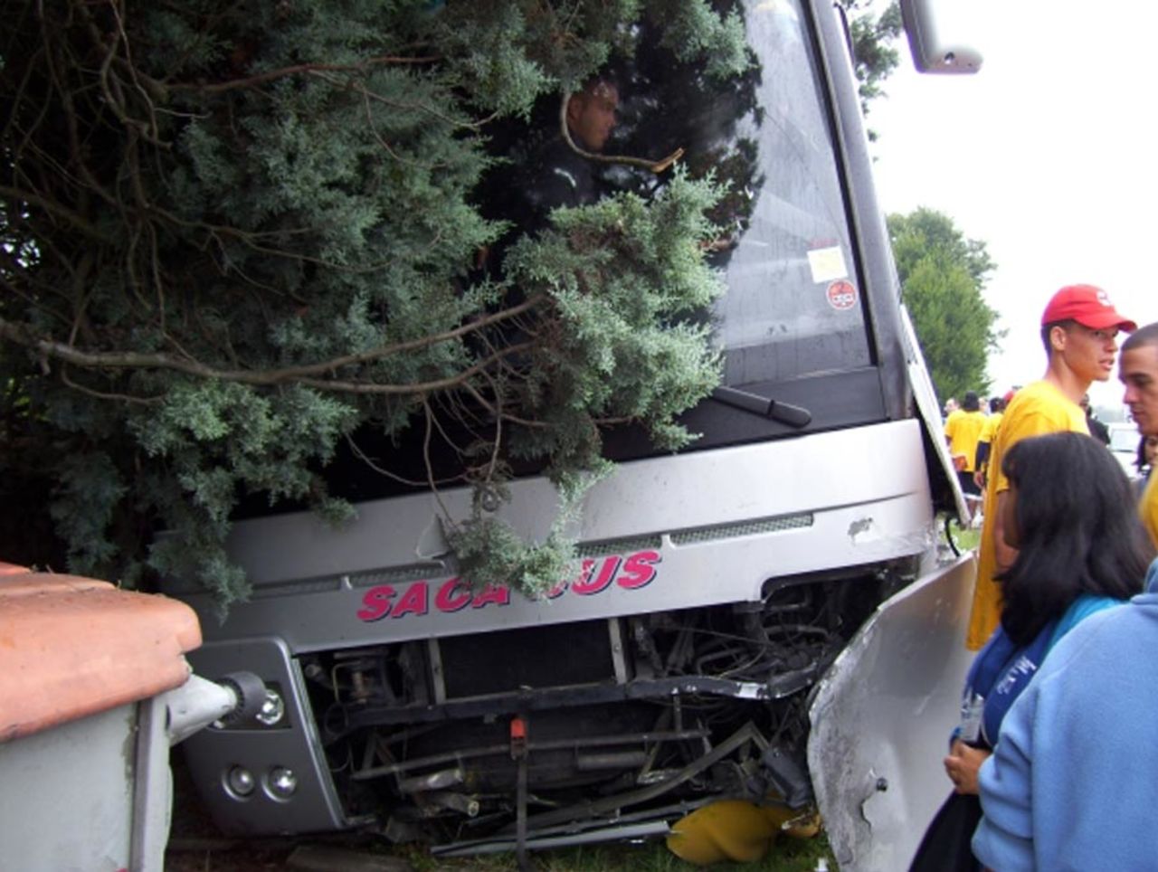 The bus carrying the Italy and Cayman Islands teams met with an accident, ICC World Cricket League Division 4, Bologna, August 14, 2010