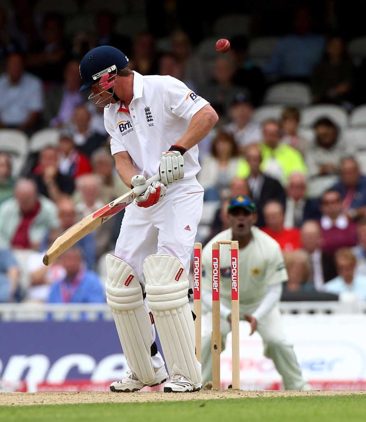 Paul Collingwood drags into his stumps, England v Pakistan, 3rd Test, The Oval, August 18, 2010