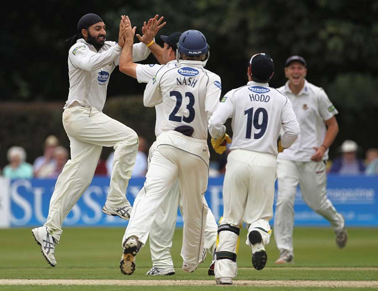 Monty Panesar's good form continued with two wickets on the opening day against Derbyshire, Sussex v Derbyshire, County Championship Division Two, Horsham, August 18 2010
