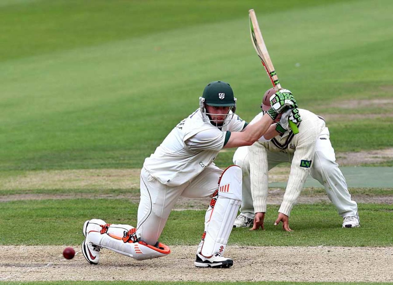 Alexei Kervezee drives during his century, Worcestershire v Surrey, County Championship, Division Two, New Road, August 18, 2010