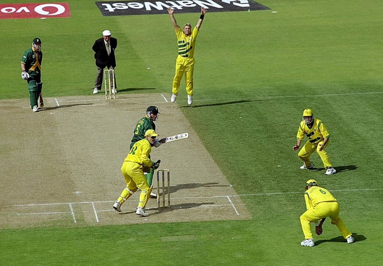 Shane Warne snares Hansie Cronje, Australia v South Africa, 2nd semi-final, World Cup, Birmingham, June 17, 1999