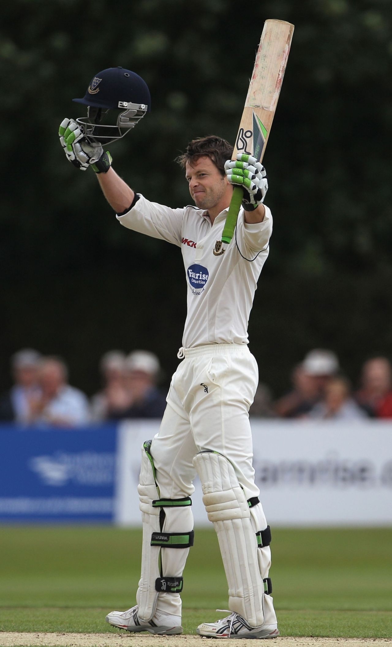 Ed Joyce acknowledges applause for his hundred against Derbyshire, Sussex v Derbyshire, County Championship Division Two, Horsham, August 19 2010