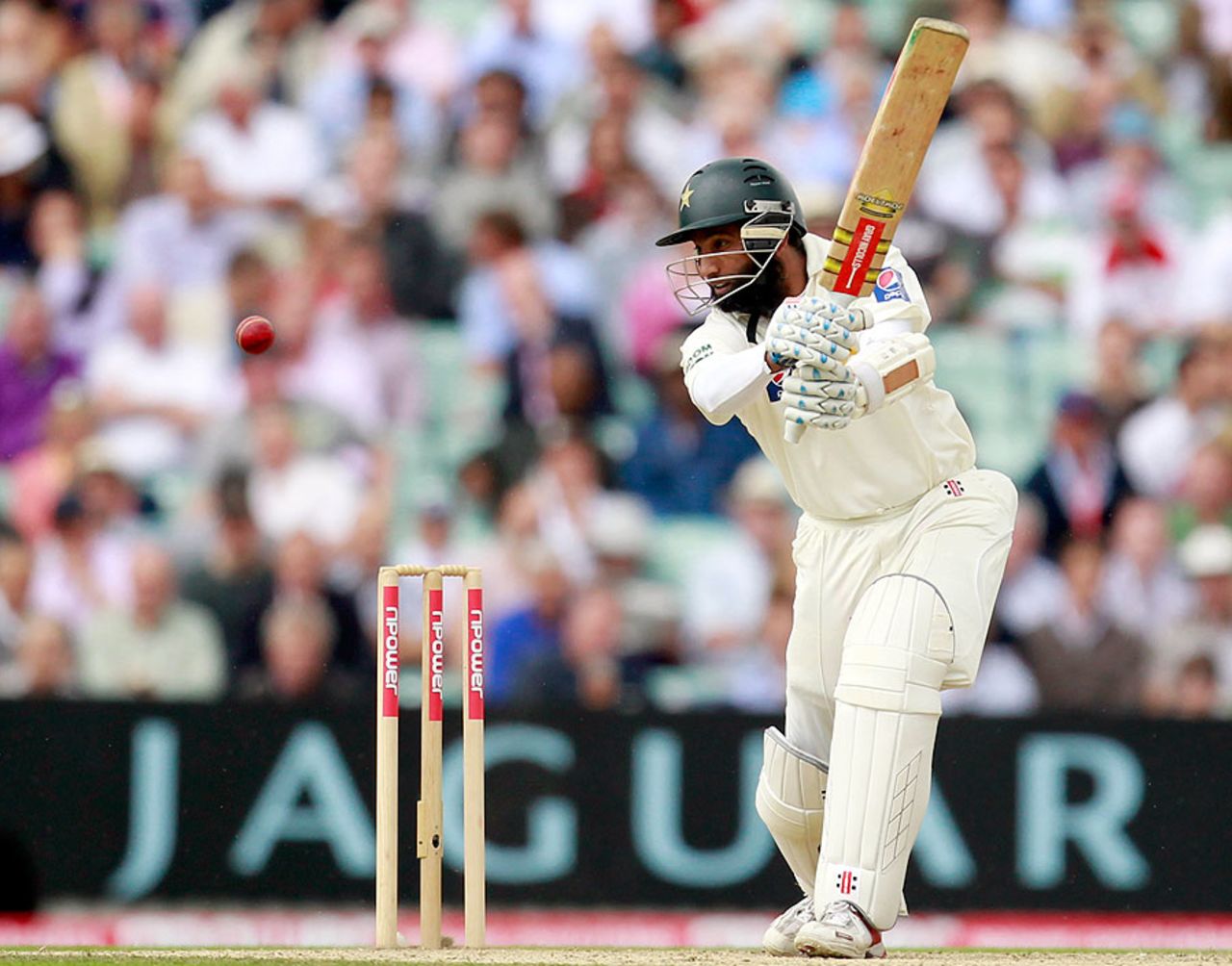 Mohammad Yousuf cuts on his way to a half-century, England v Pakistan, 3rd Test, The Oval, August 19, 2010