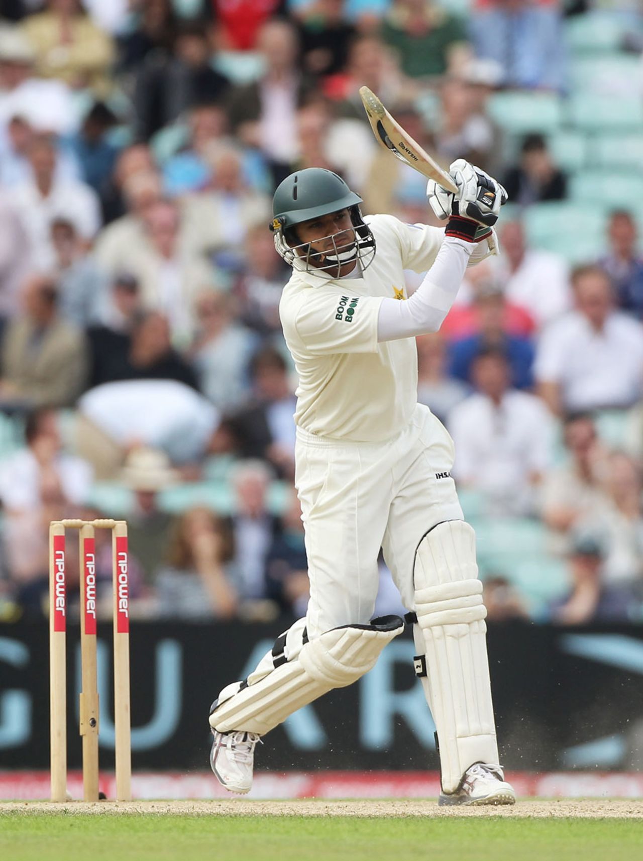 Azhar Ali drives during his half-century, England v Pakistan, 3rd Test, The Oval, August 19, 2010