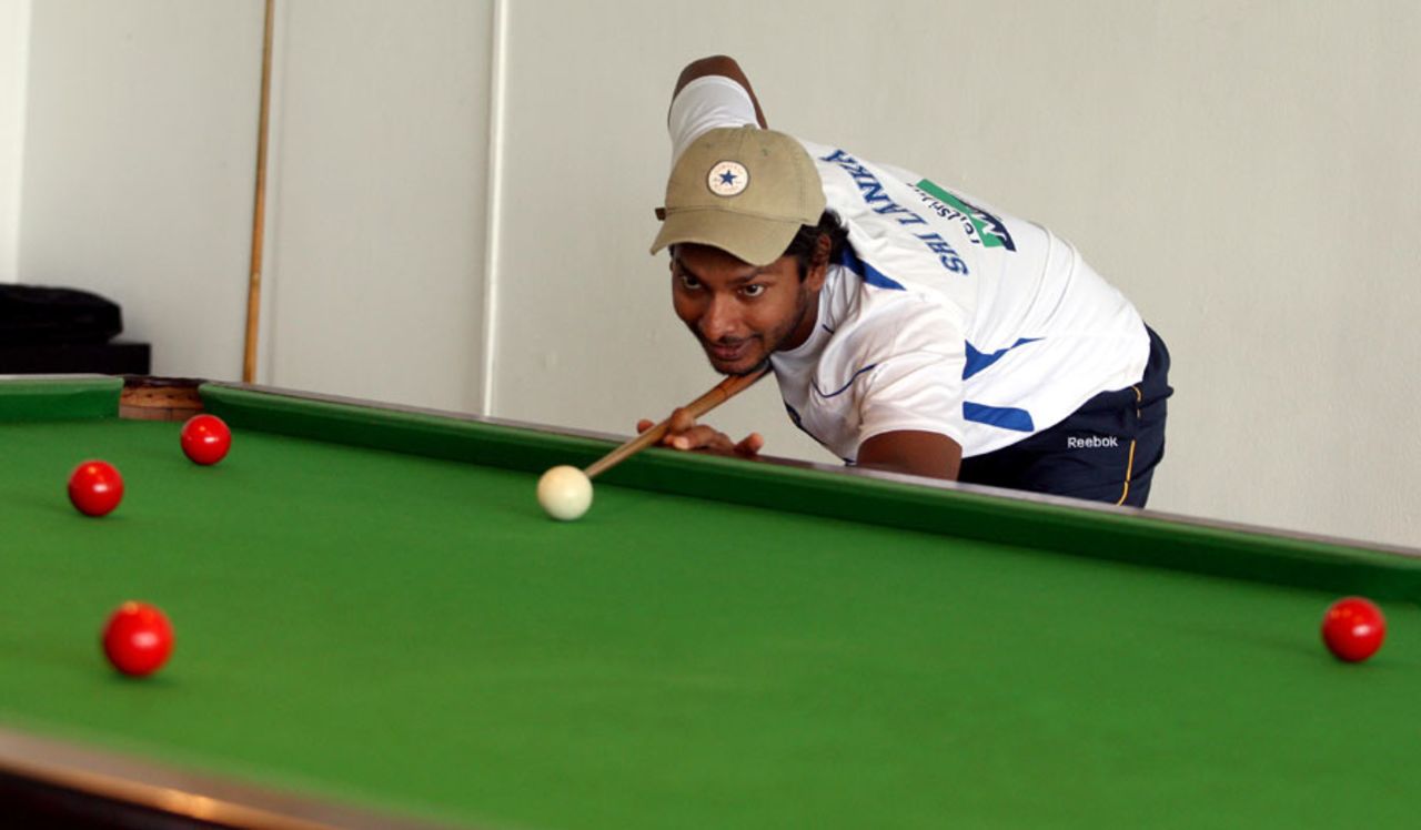 Kumar Sangakkara lines up a different kind of shot, Dambulla, August 21, 2010