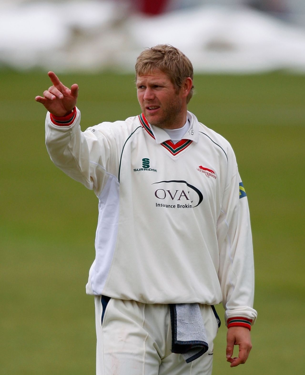 Matthew Hoggard directs his fielders against Worcestershire, May 6 2010