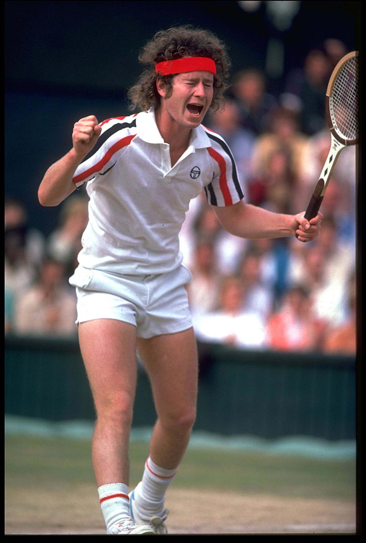 John McEnroe loses his temper during the 1980 Wimbledon, London, 1980