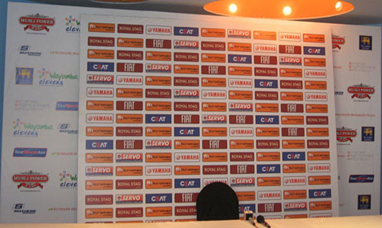 The sponsors banner erected for the press conference, Dambulla, August 24, 2010