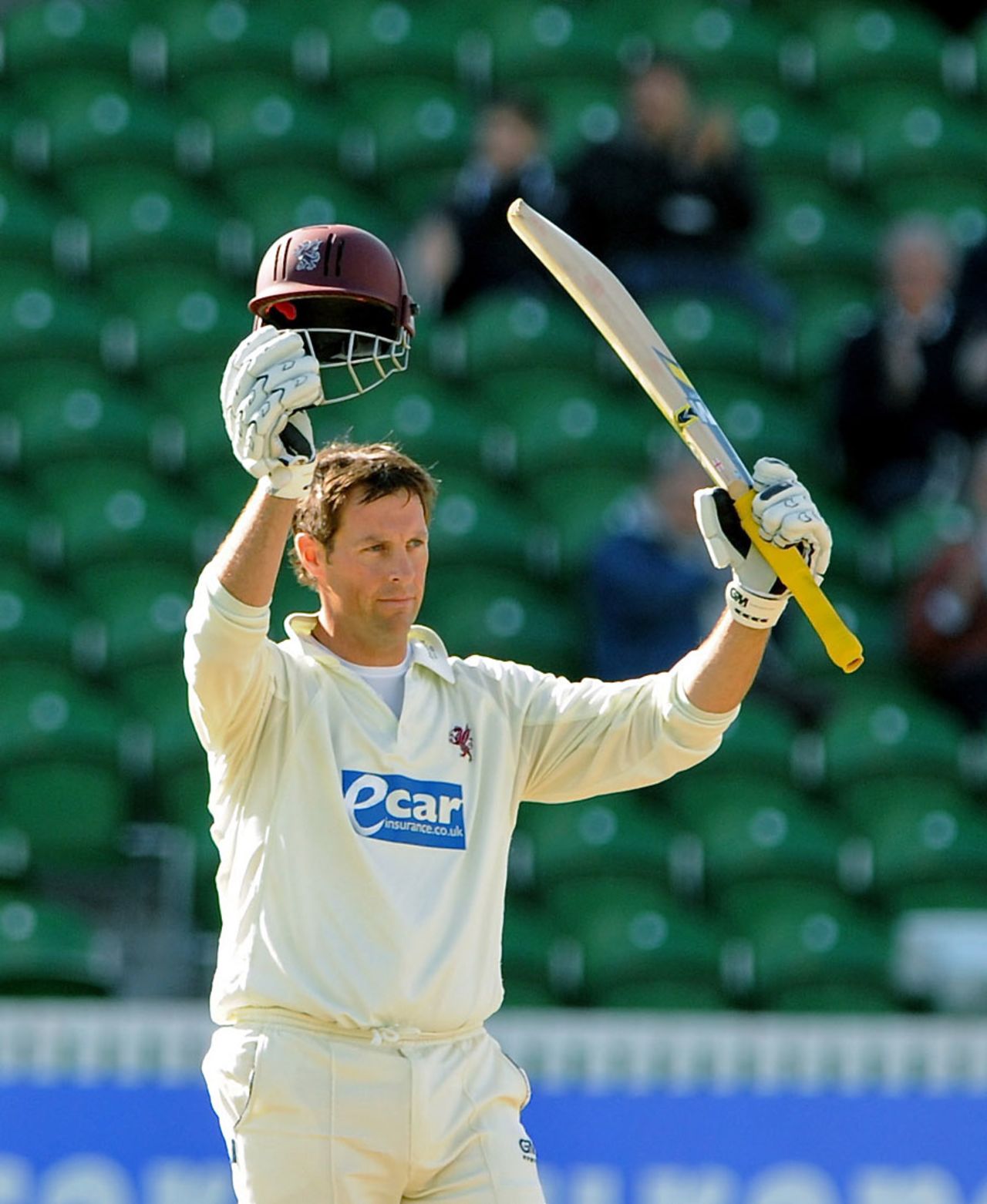 Marcus Trescothick celebrates another Championship hundred, Somerset v Durham, County Championship, Division One, Taunton, August 24, 2010