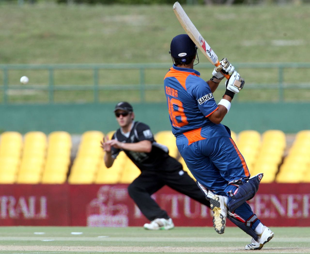 Suresh Raina is about to be caught by a tumbling Kane Williamson, India v New Zealand, tri-series, 6th ODI, Dambulla, August 25, 2010