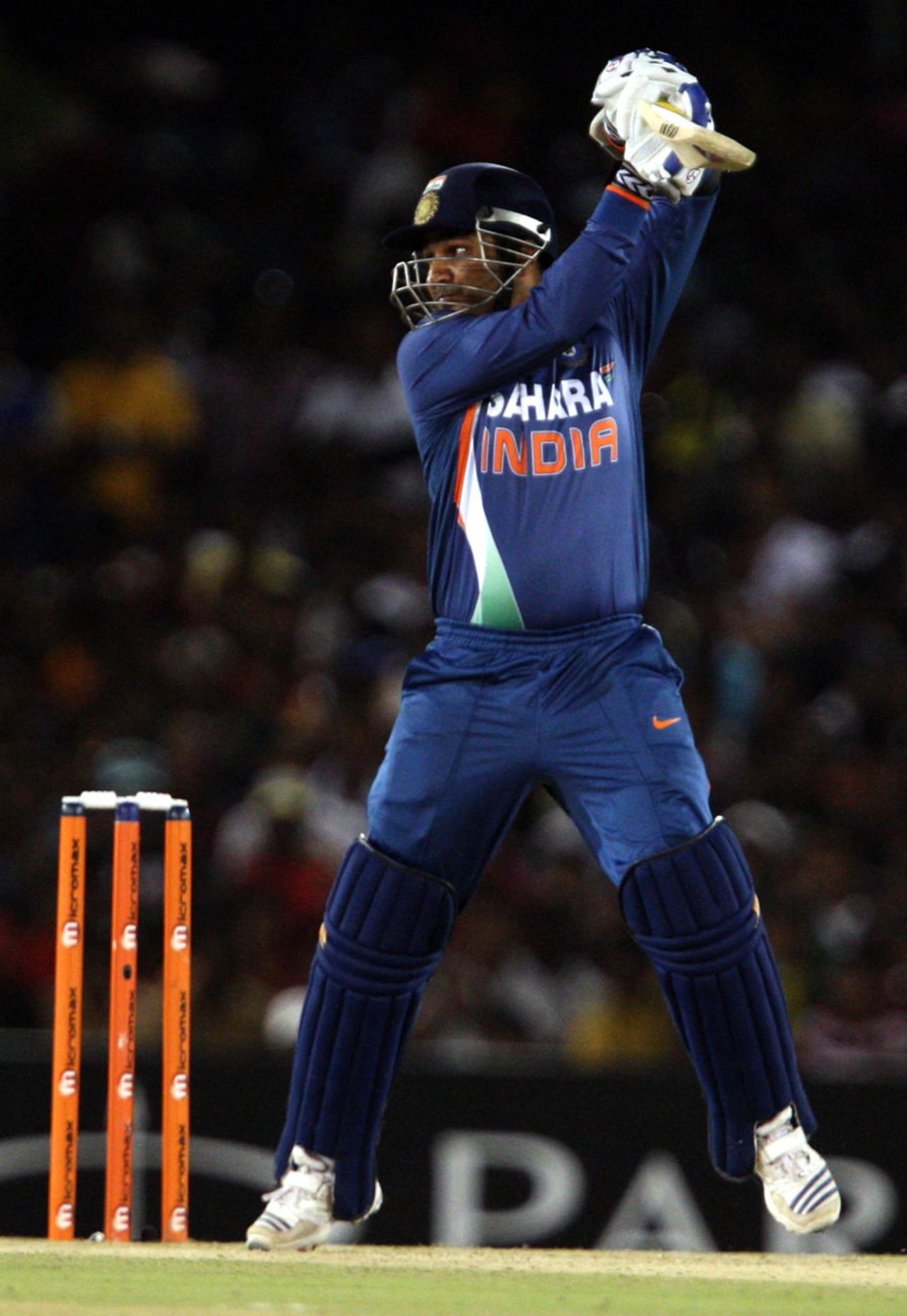 Virender Sehwag carves one through backward point, Sri Lanka v India, tri-series final, Dambulla, August 28, 2010