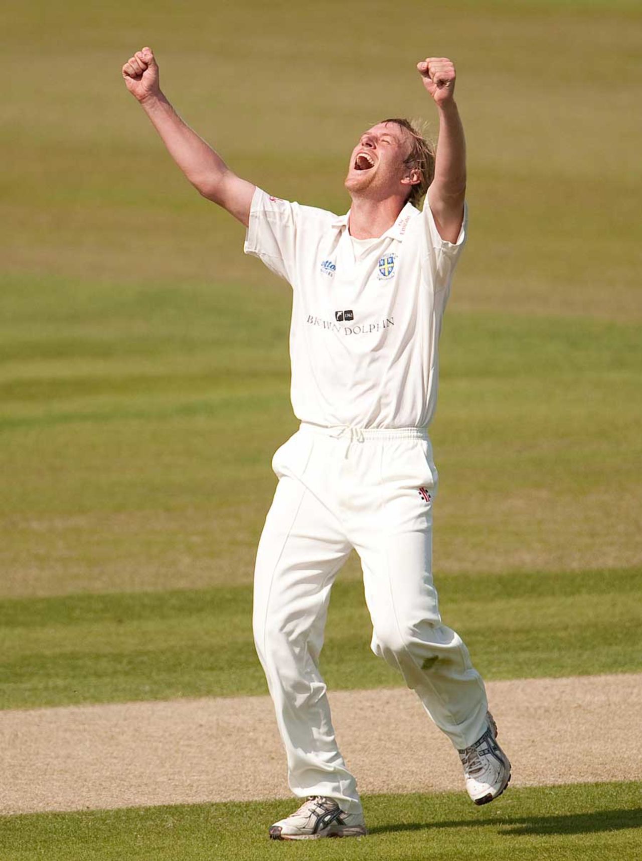 Mark Davies celebrates after Alex Hales was caught behind, Durham v Nottinghamshire, County Championship, Division One, Chester-le-Street, September 1, 2010
