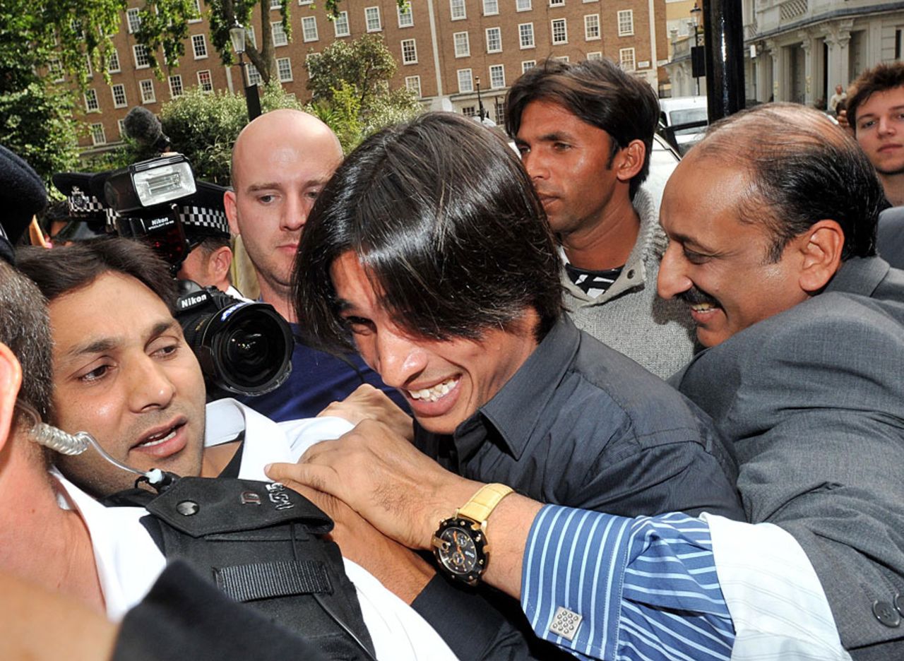 There were chaotic scenes as the controversial trio arrived at the Pakistan High Commission in London, September 2, 2010