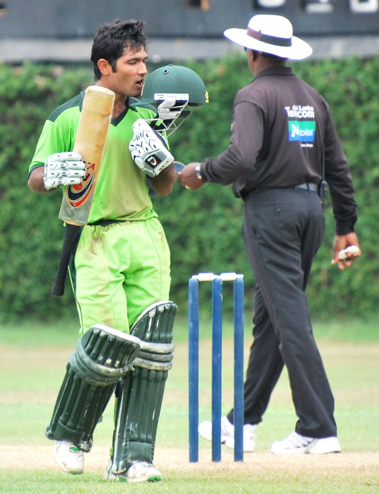 Asad Shafiq celebrates his century, Sri Lanka A v Pakistan A, Triangular series, 5th match, P Sara Oval, Colombo, September 2, 2010