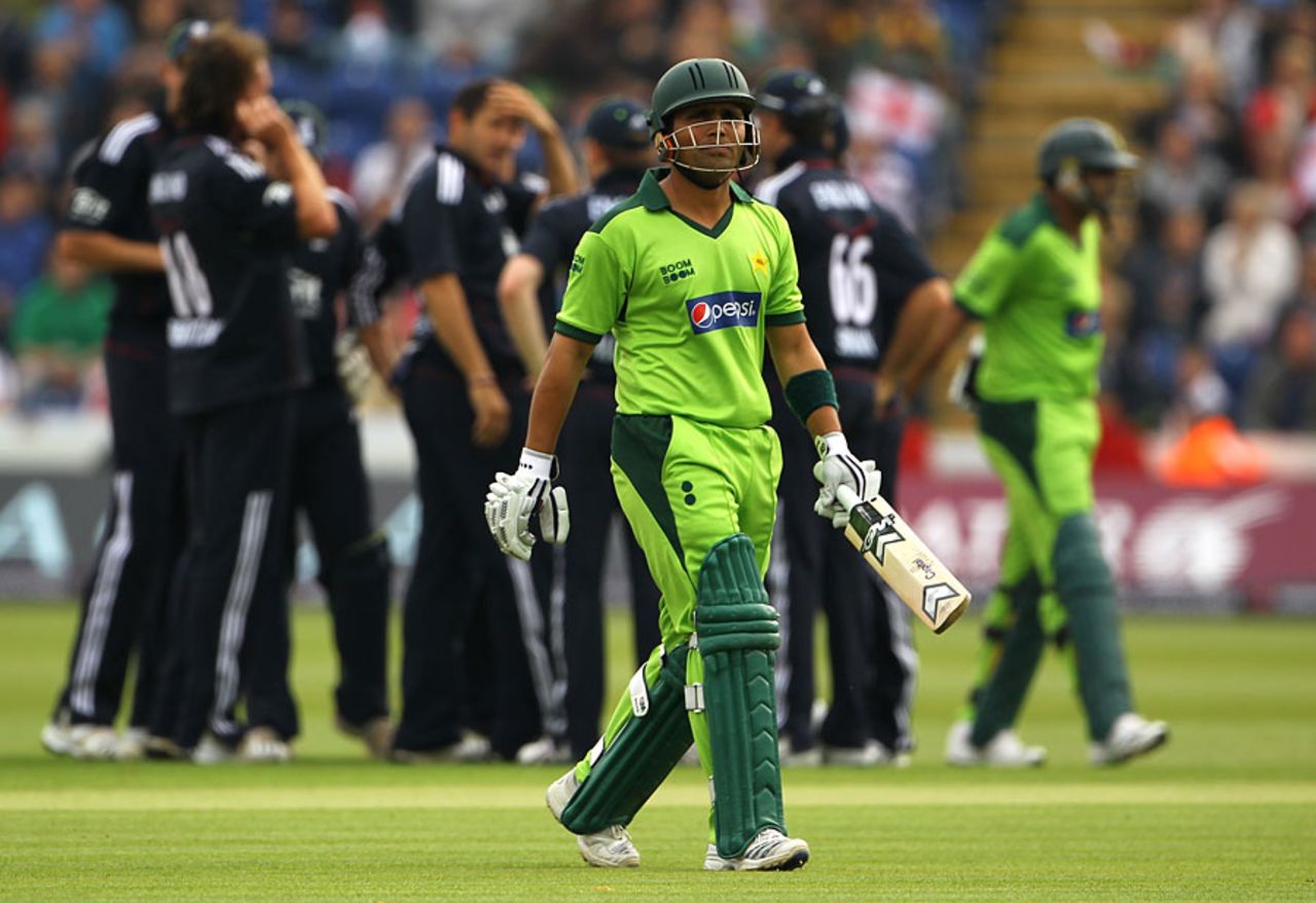 Kamran Akmal's miserable tour continued when he was dismissed by Tim Bresnan for 6, England v Pakistan, 1st T20I, Cardiff, September 5 2010