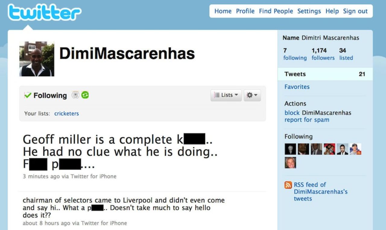 A picture of Dimitri Mascarenhas' Twitter page