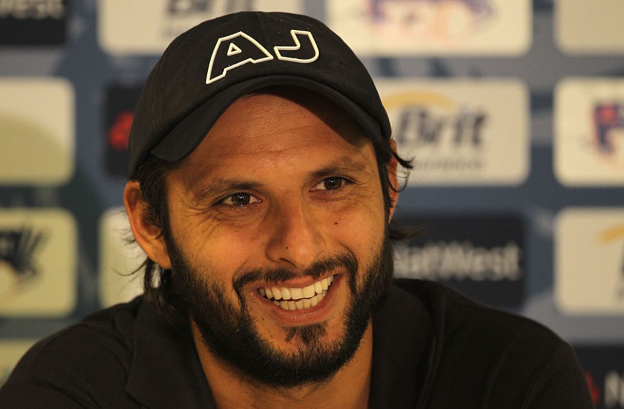 Shahid Afridi managed a smile before the second Twenty20, Cardiff, September 5, 2010