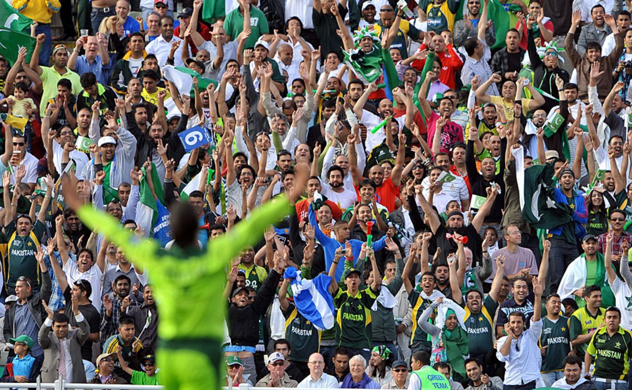 Pakistan fans cheer at the fall of an Australian wicket, Australia v Pakistan, 1st Twenty20, Edgbaston, July 5, 2010