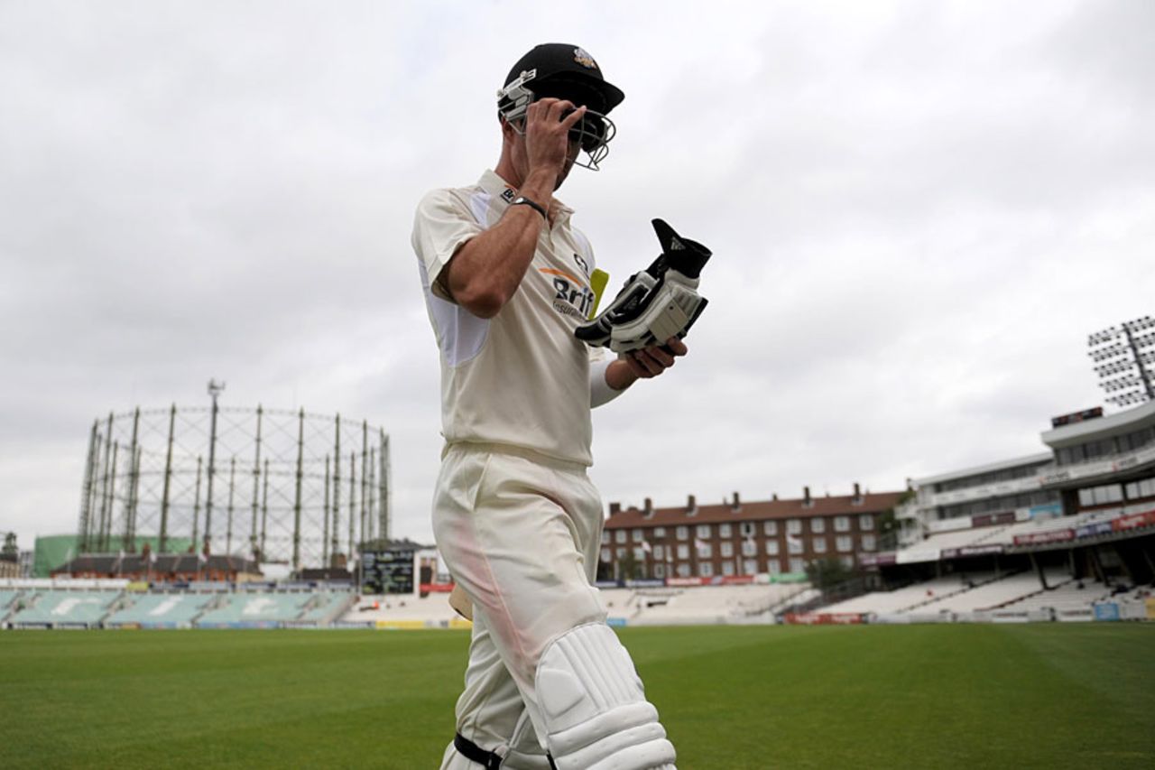 Kevin Pietersen's miserable first-class debut for Surrey ended with him being dismissed for 1, Surrey v Glamorgan, County Championship Division Two, The Oval, September 9 2010