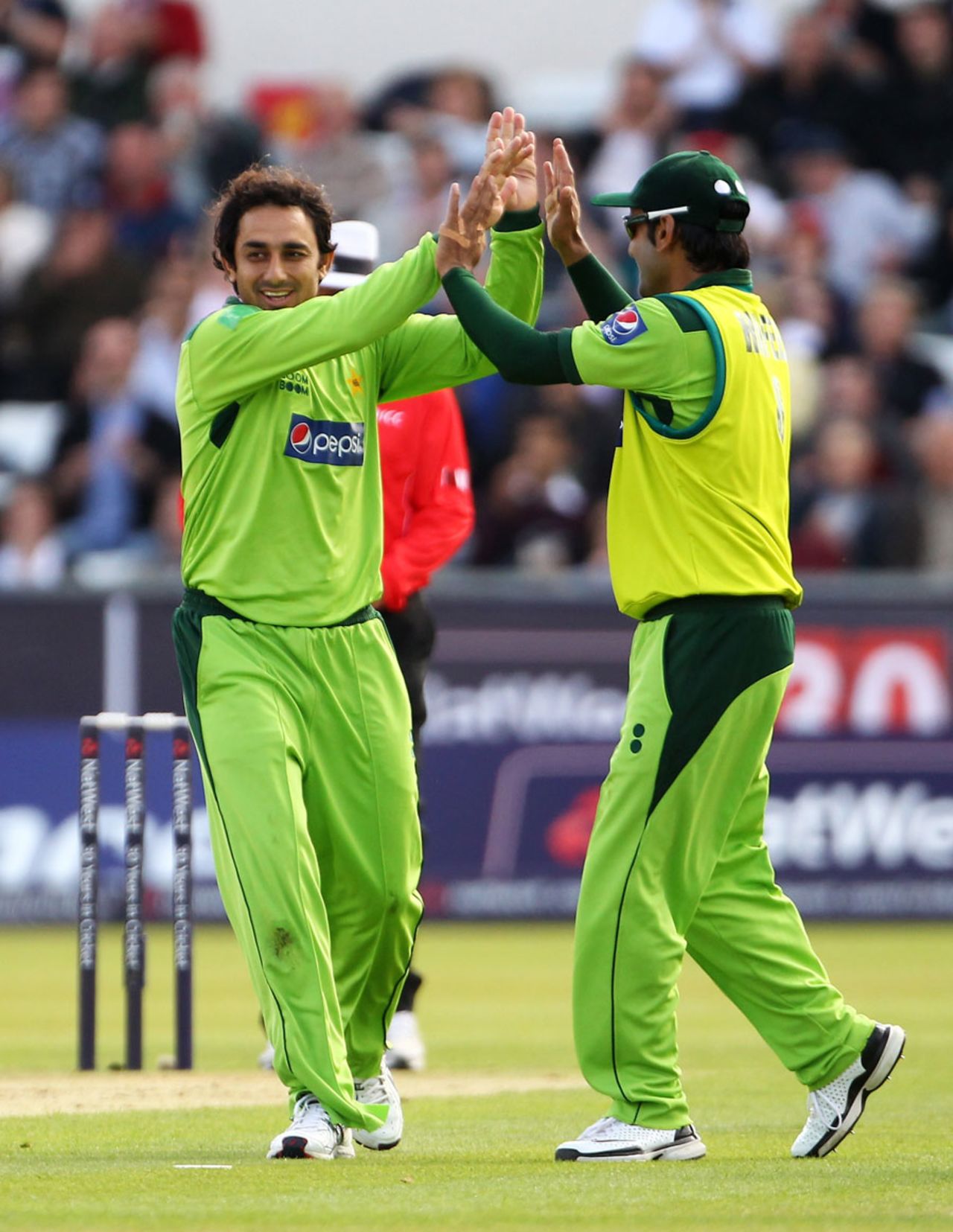 Saeed Ajmal claimed the important wicket of Steven Davies for 87, England v Pakistan, 1st ODI, Chester-le-Street, September 10 2010 