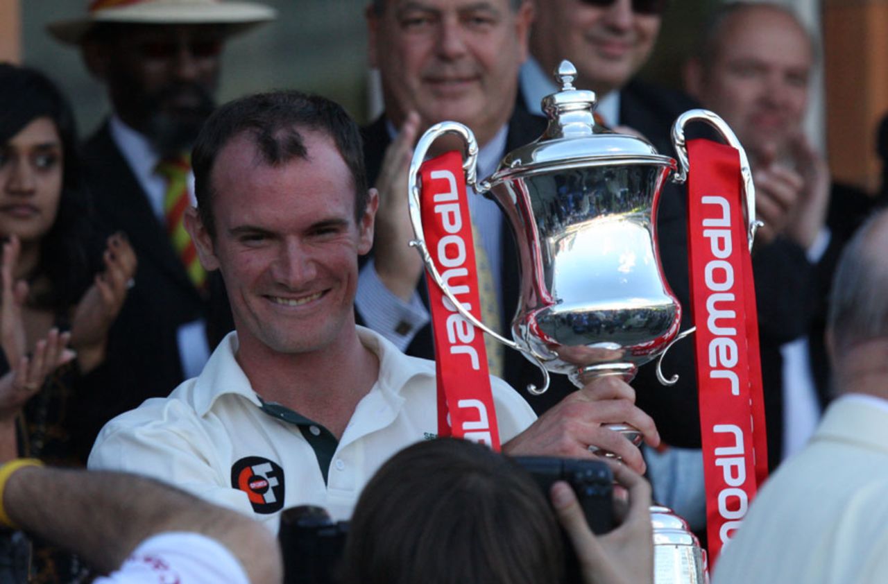 Nick Harrison holds aloft the trophy after Sessay's victory, Sessay v Shipton-under-Wychwood, npower Village Cup final, Lord's, September 12, 2010