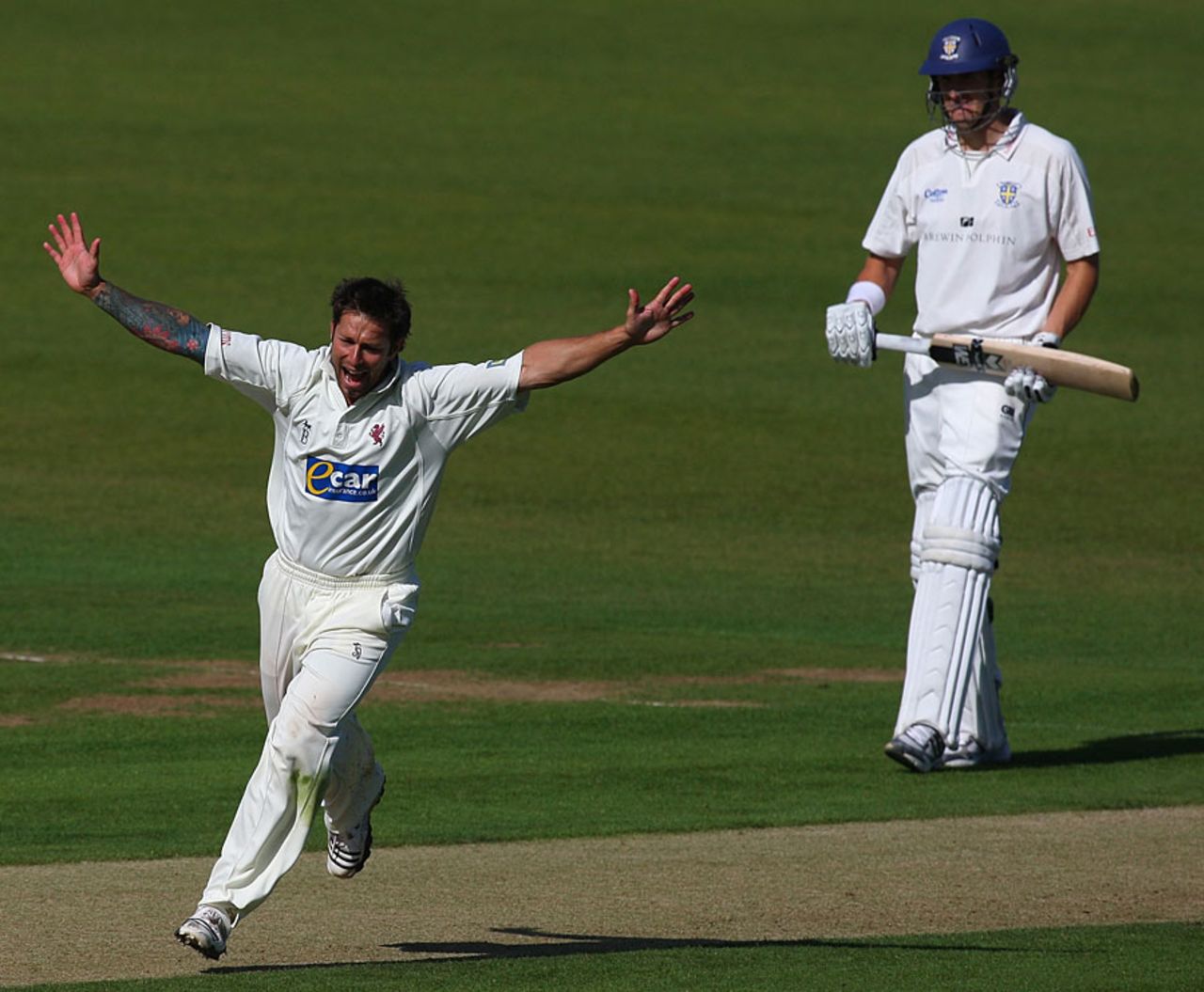 Peter Trego celebrates as Somerset made crucial inroads at Chester-le-Street, Durham v Somerset, County Championship, Division One, Chester-le-Street, September 14, 2010