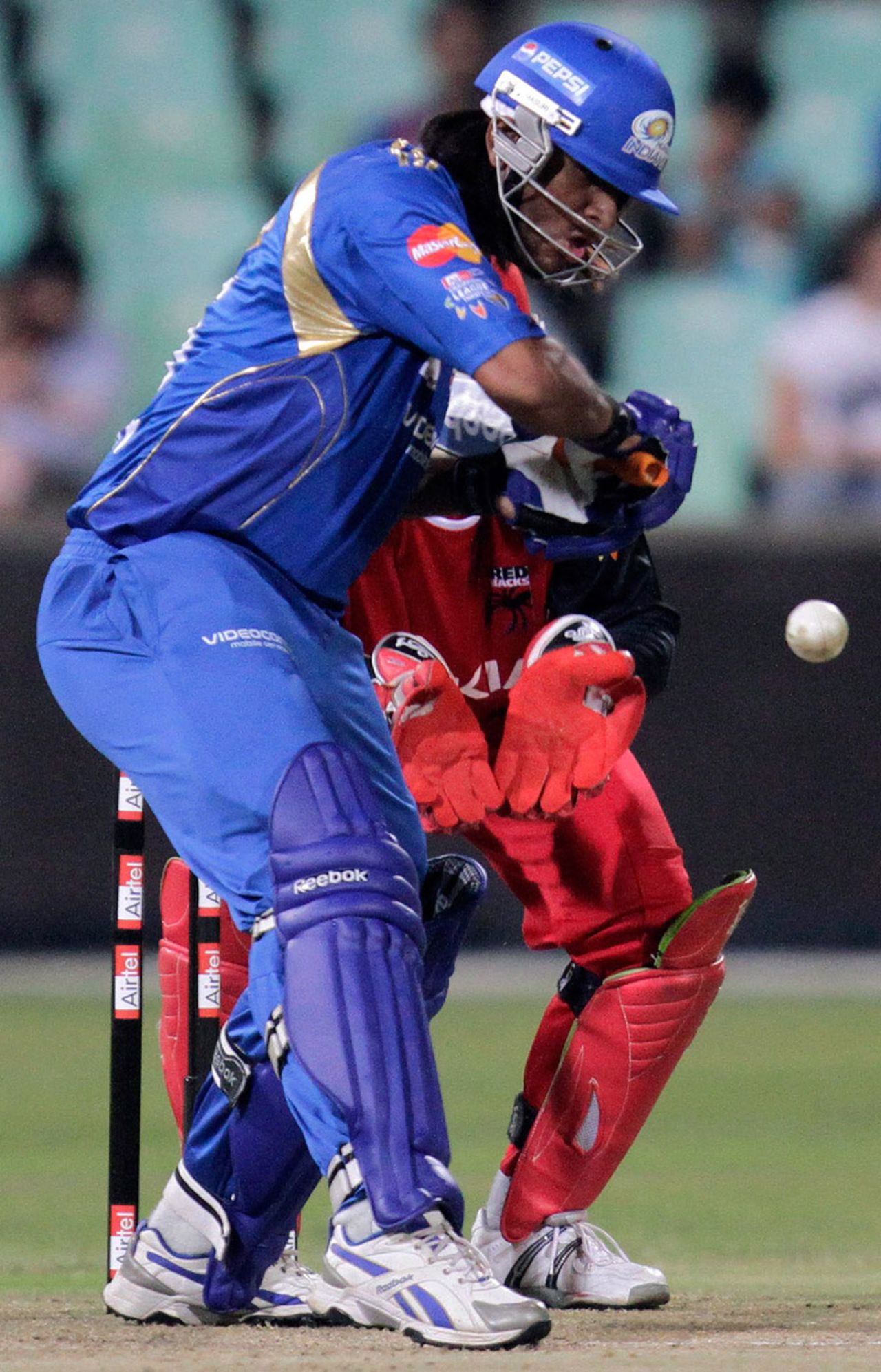 Saurabh Tiwary topscored with 44 off 25 balls, Mumbai Indians v South Australia, Champions League Twenty20, Durban, September 14, 2010
