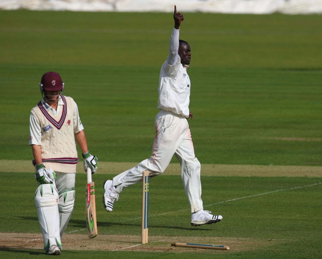 James Hildreth was bowled for 105 by Ruel Brathwaite, Durham v Somerset, County Championship, Division One, Chester-le-Street, September 15, 2010