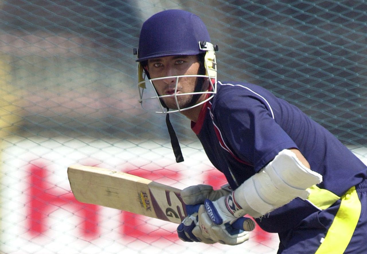 Cheteshwar Pujara bats in the nets ahead of the World Cup final, ICC Under-19 World Cup, Colombo, February 18, 2006