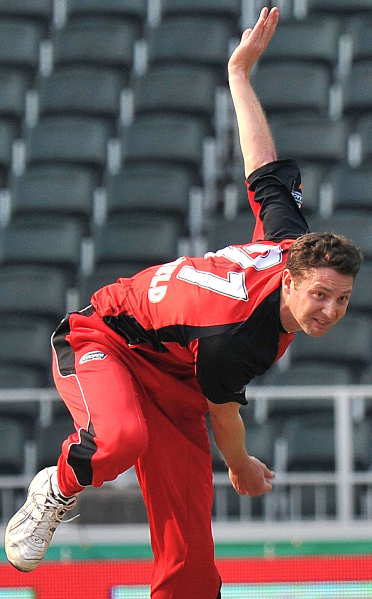 Jake Haberfield struck in the first over, Guyana v South Australia, Champions League Twenty20, Johannesburg, September 21, 2010