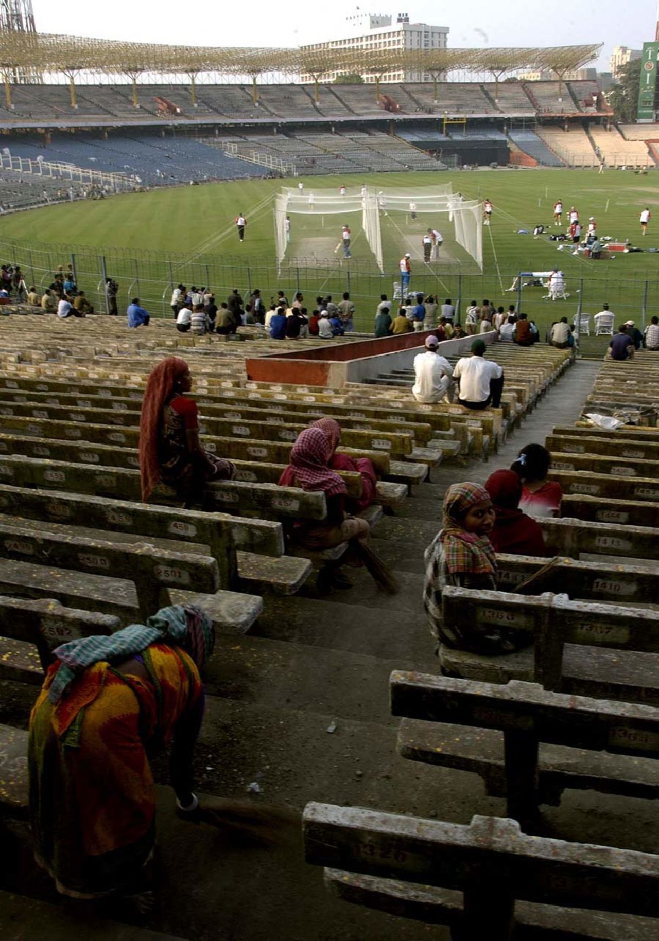 A view of the Eden Gardens from the stands, 15 January 2002